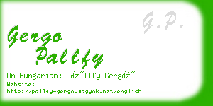 gergo pallfy business card